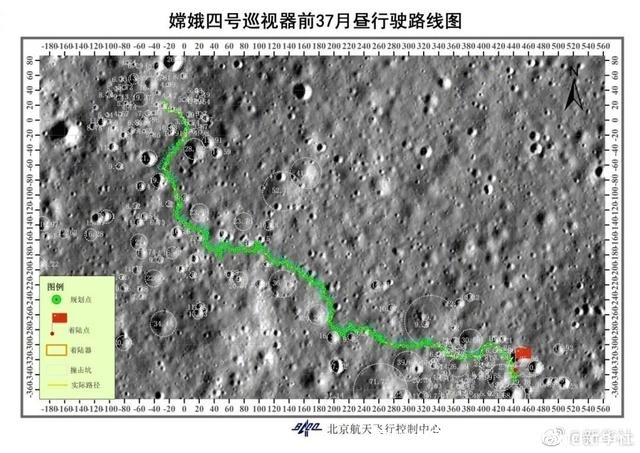 玉兔二号在月球跑完1000米了，辛苦啦