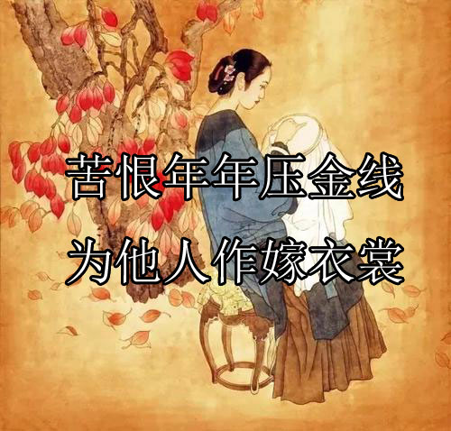 “苦恨年年压金线，为他人作嫁衣裳”是什么意思？