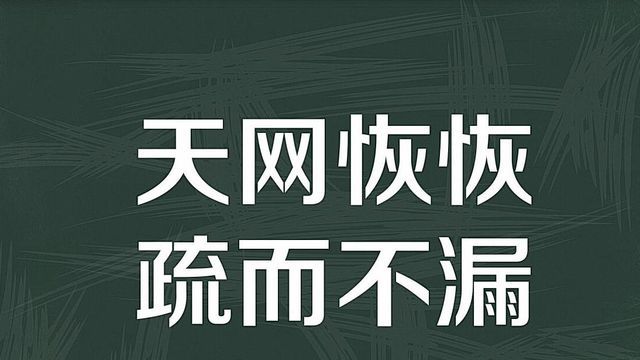 “天网恢恢，疏而不漏”是什么意思？