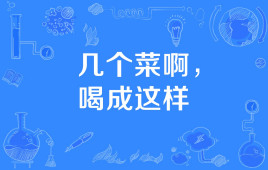 “几个菜啊，喝成这样”是什么意思？