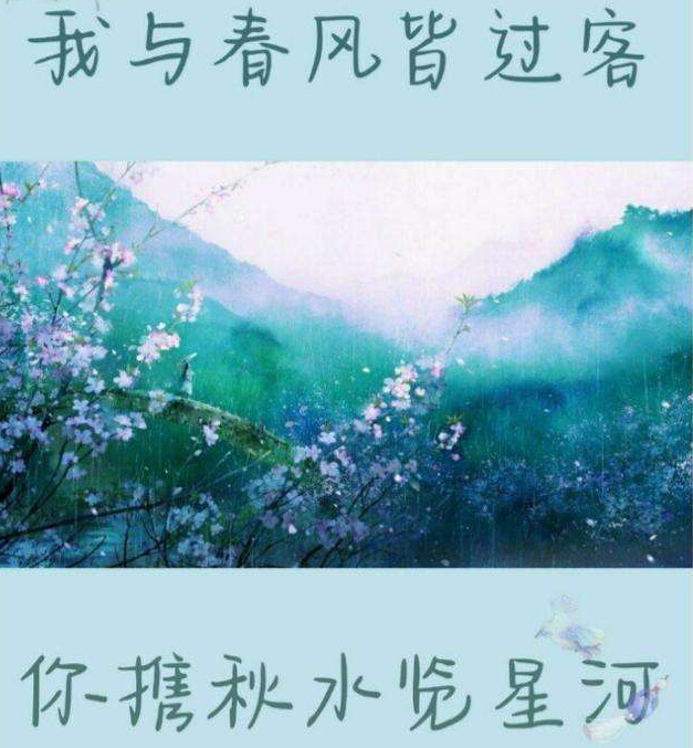 “我与春风皆过客，你携秋水揽星河”是什么意思？