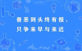 “善恶到头终有报，只争来早与来迟”是什么意思？